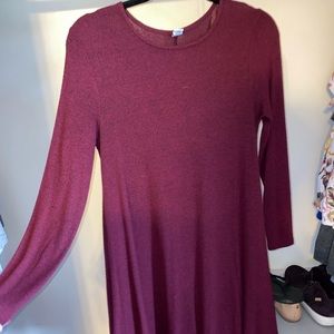 Burgundy LongSleeve Dress